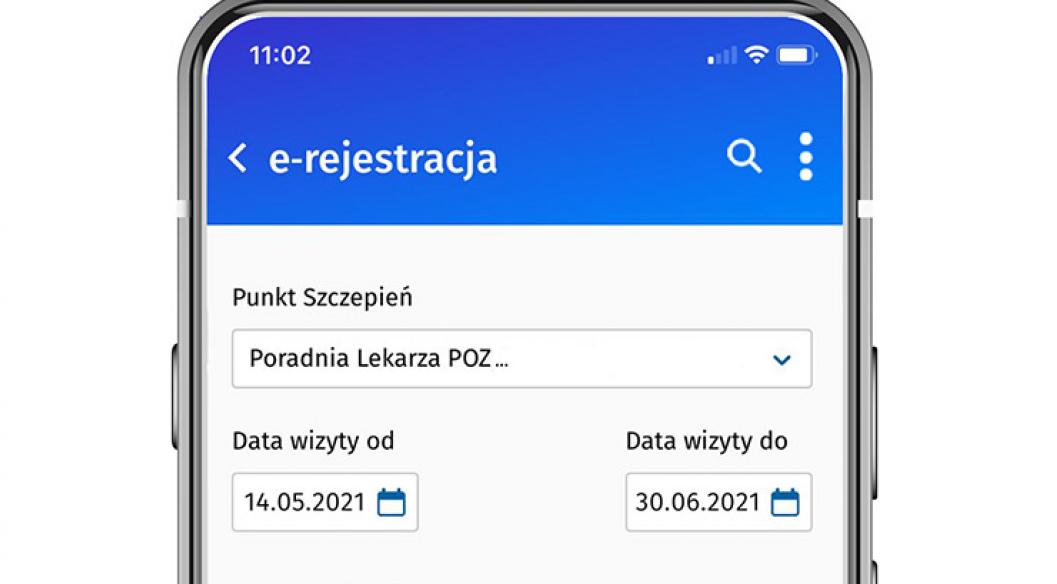Ekran e-rejestracji w aplikacji mojeIKP