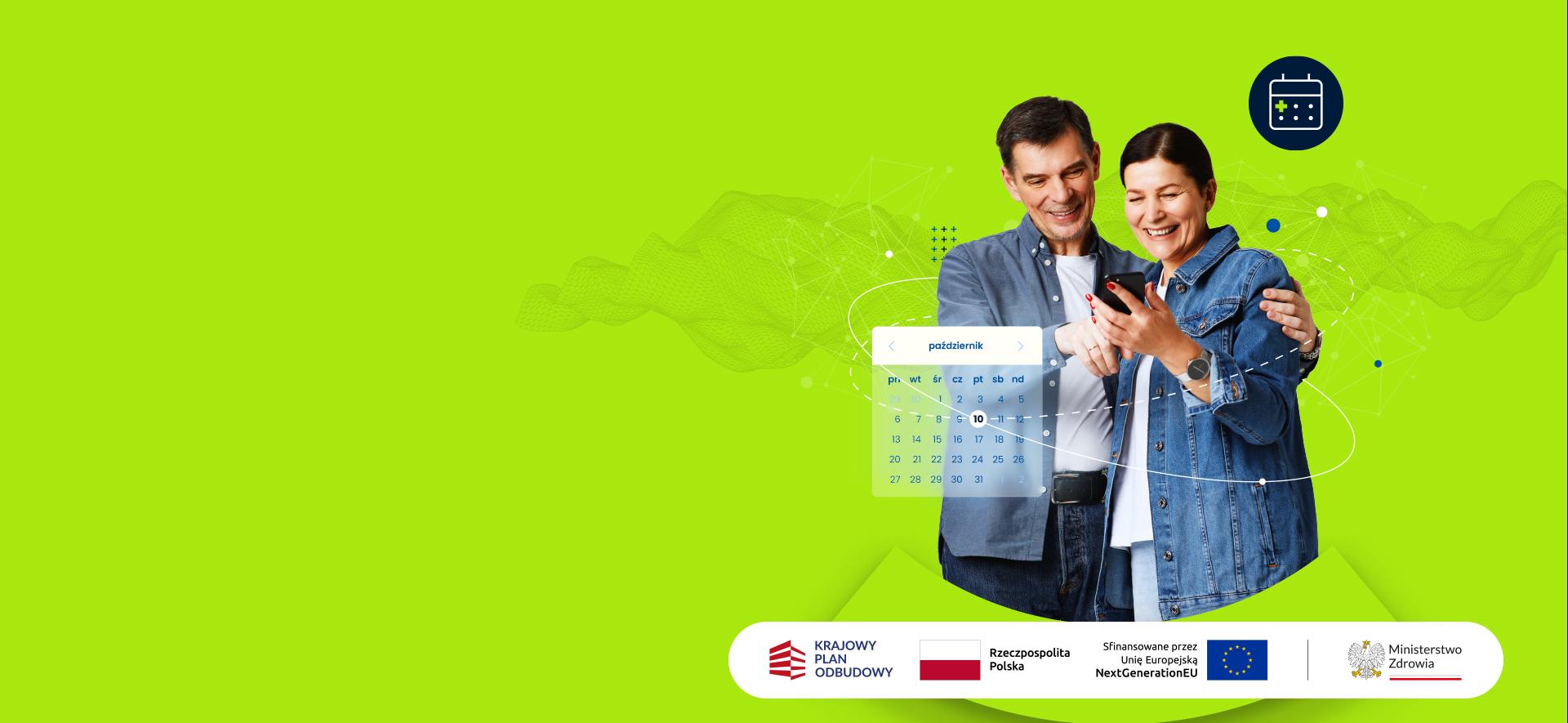 kobieta i mężczyzna patrzą się na ekran smartfona 