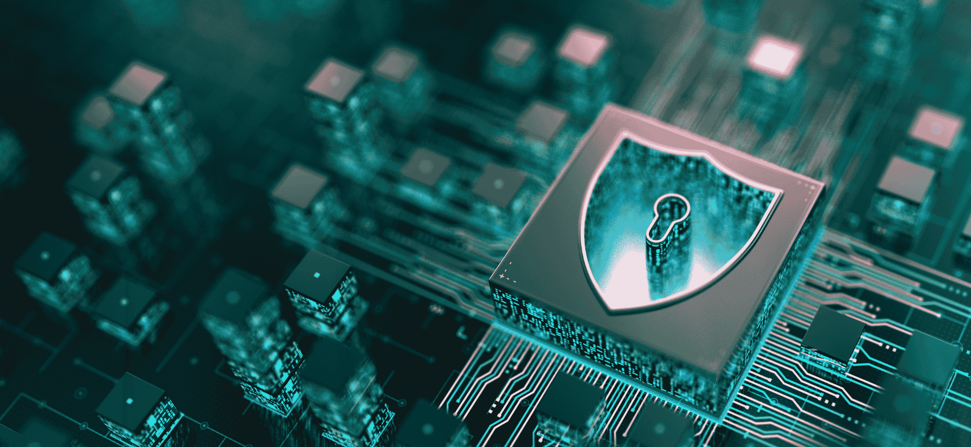 graficzna reprezentacja cyberbezpieczeństwa, cyfrowe połączenia i kłódki symbolizujące bezpieczeństwo