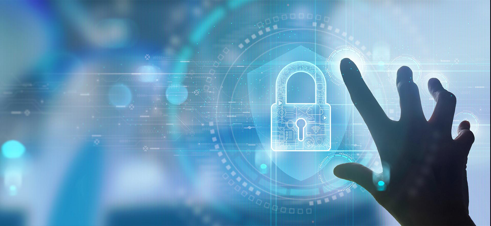 dłoń wskazująca kłódkę