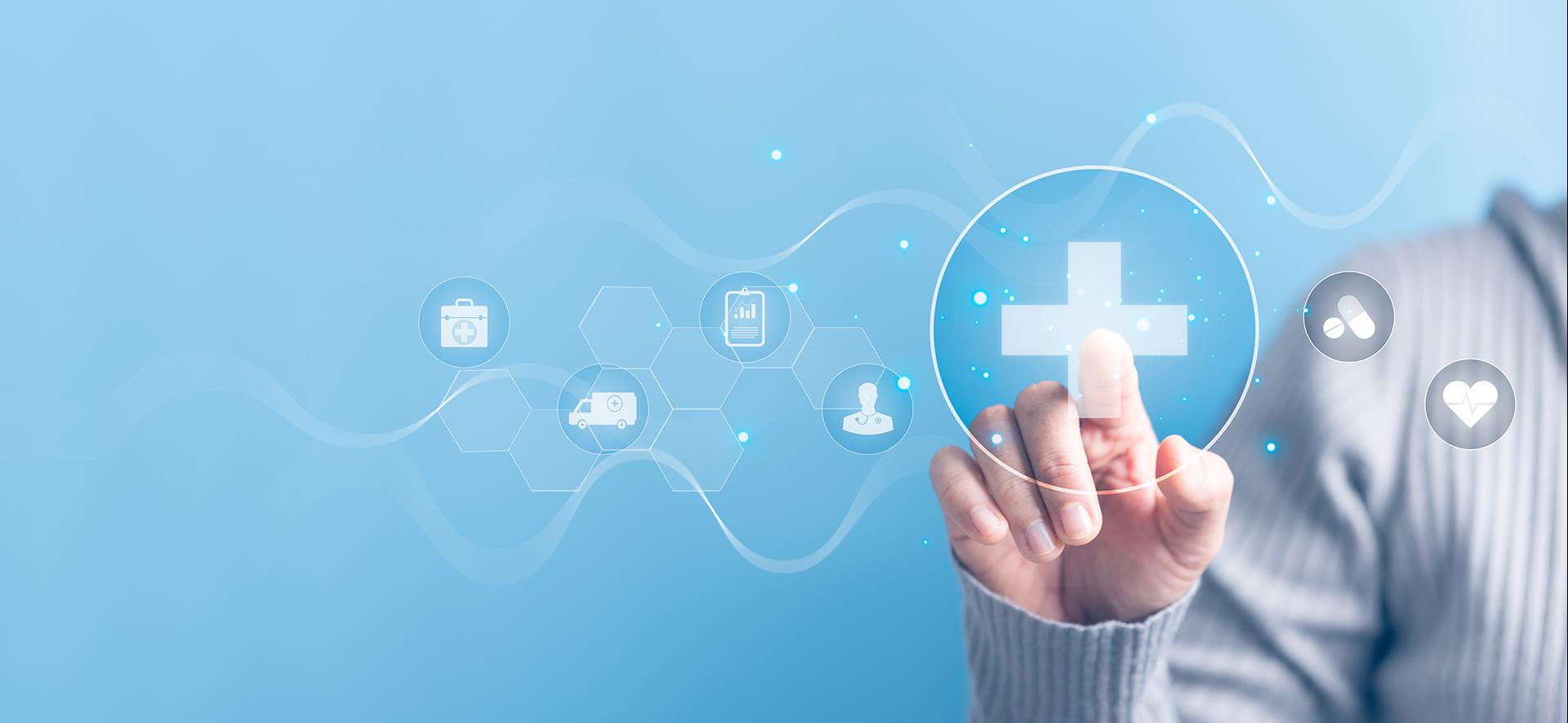 dłoń wskazująca koło z krzyżykiem w środku