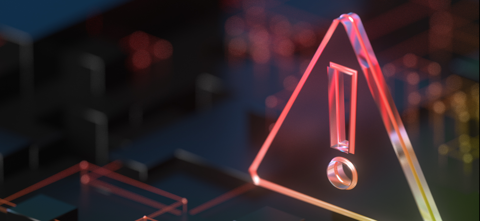 czewrono-pomarańczowy wykrzyknik w trójkącie