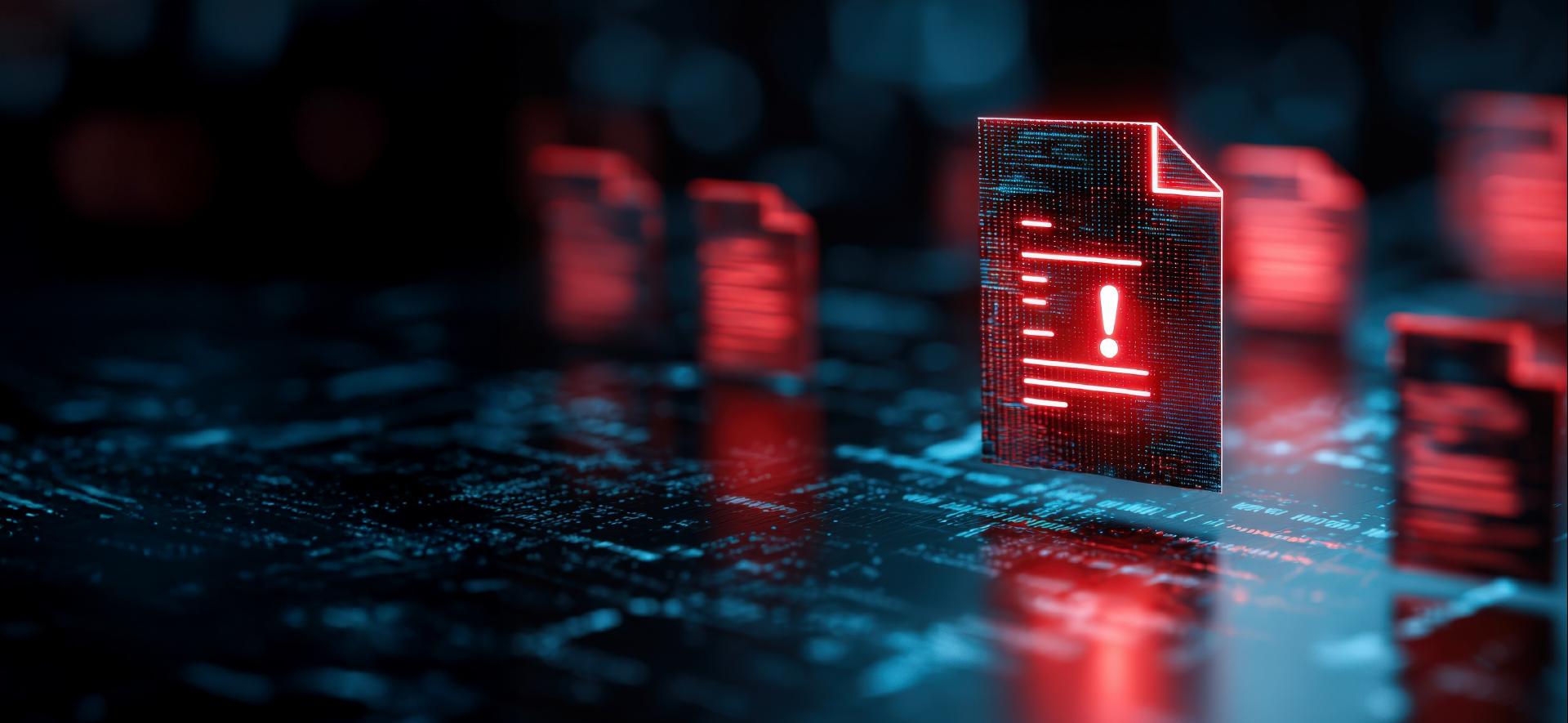 czerwone ikony dryfujące w cyberprzestrzeni