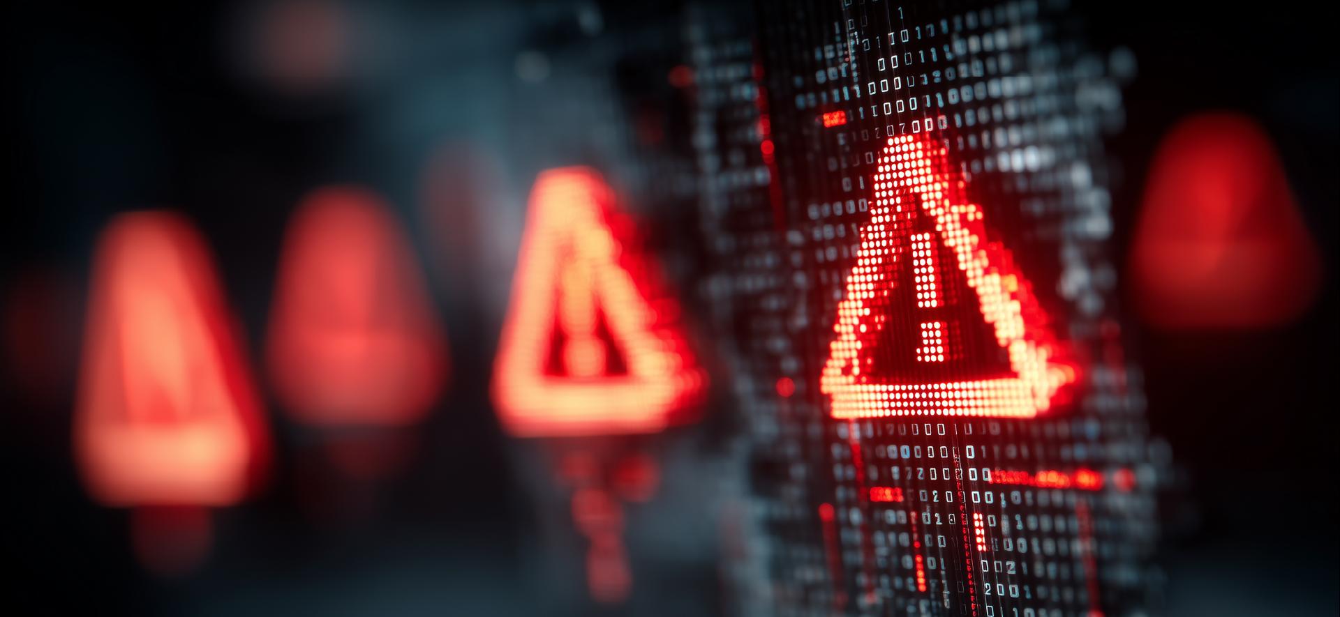 czerwona ikona trójkąta z wykrzyknikiem 