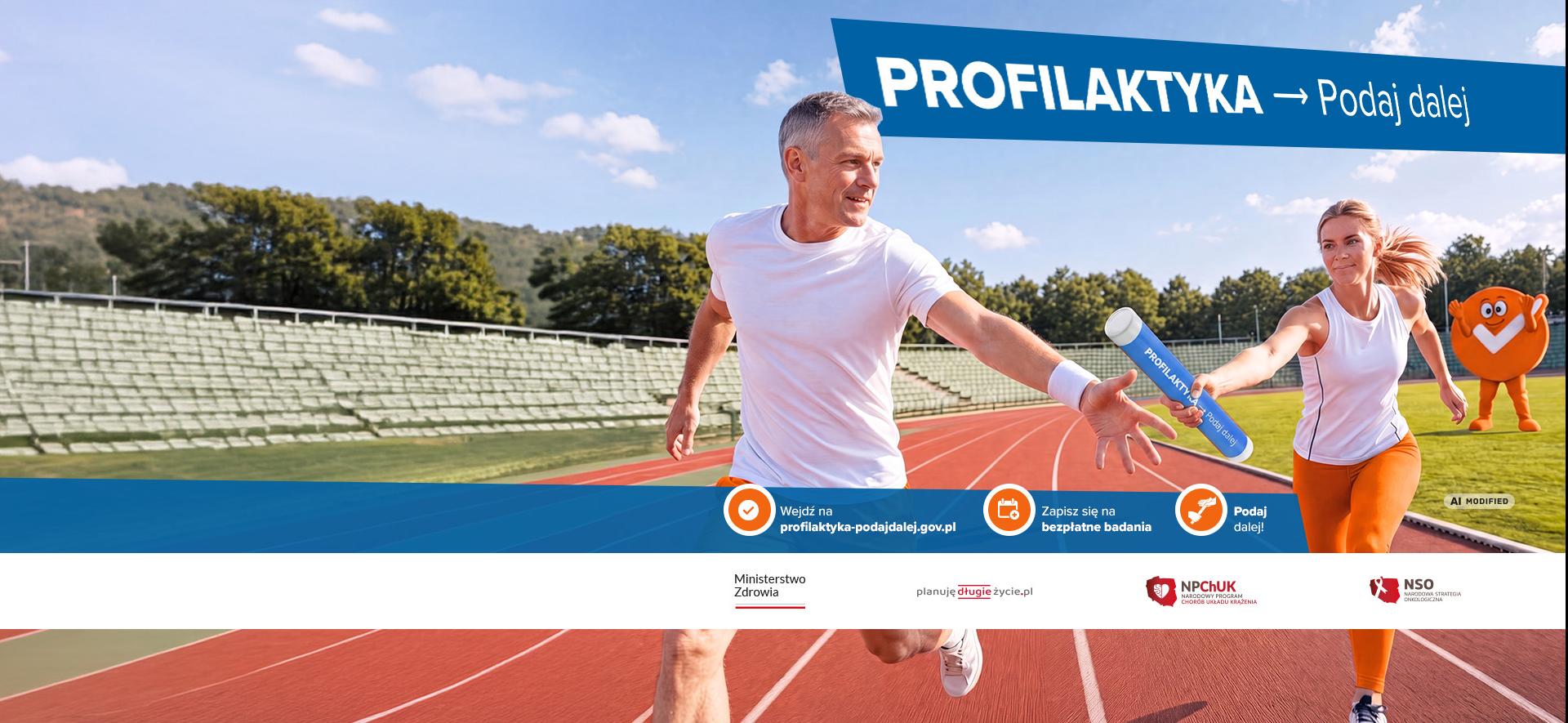 mężczyzna i kobieta biegną w wyścigu po zdrowie