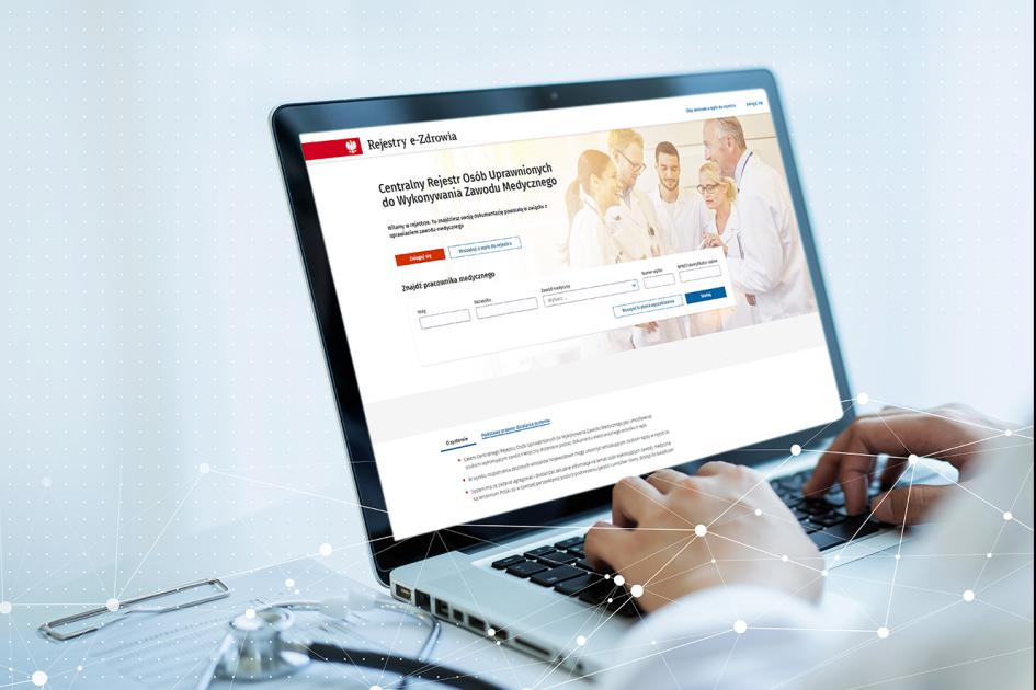 laptop z widocznym na ekranie systemem RIZM