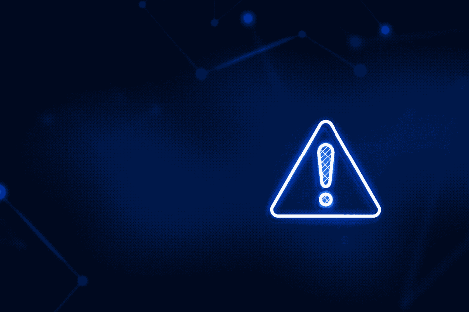 niebieski wykrzyknik w trójkącie