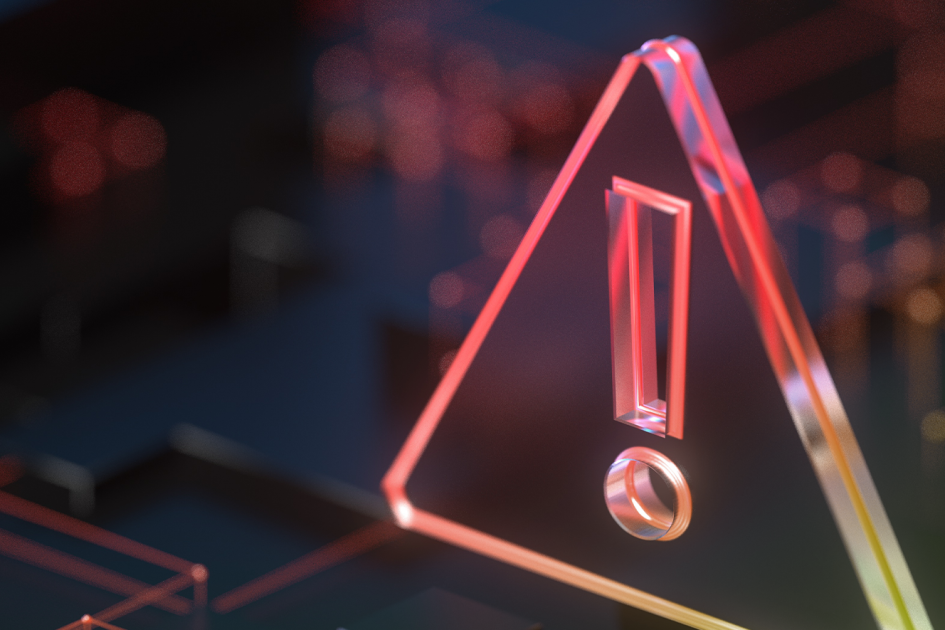 czerwono pomarańczowy wykrzyknik w trójkącie