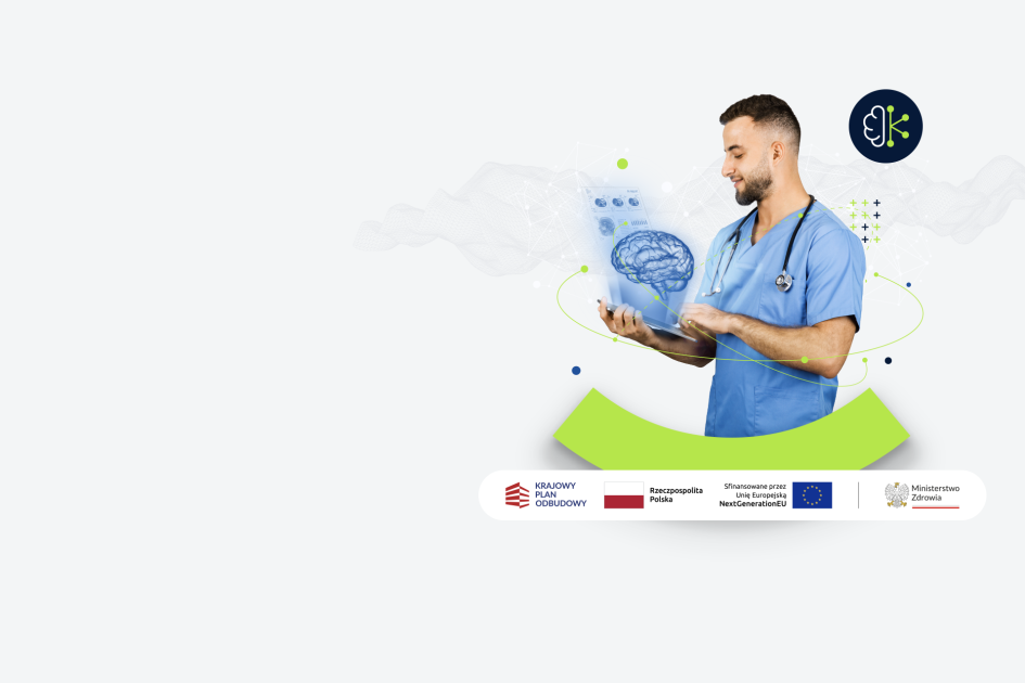 Mężczyzna korzystający z systemów e-zdrowia