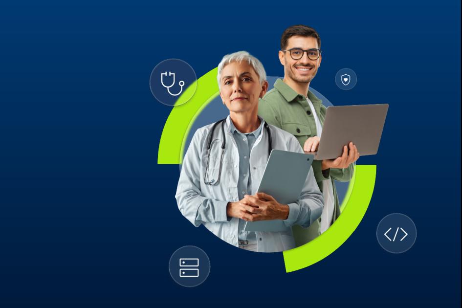 lekarz i pacjent z laptopami