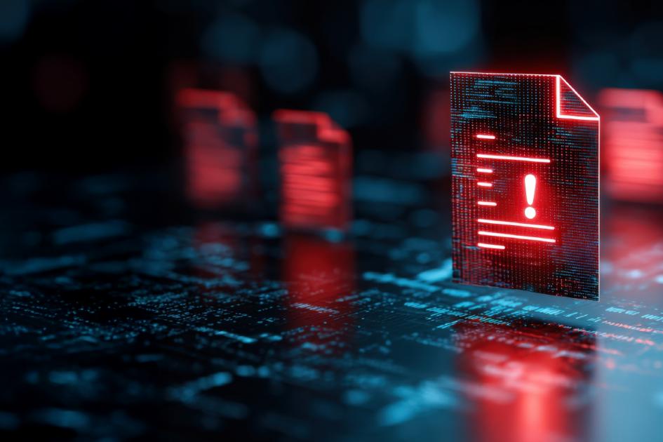 czerwone ikony dryfujące w cyberprzestrzeni