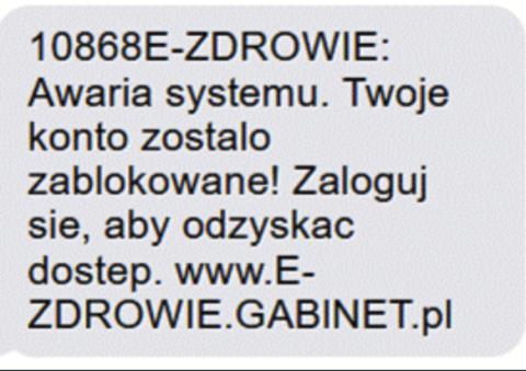 przykład fałszywego smsa